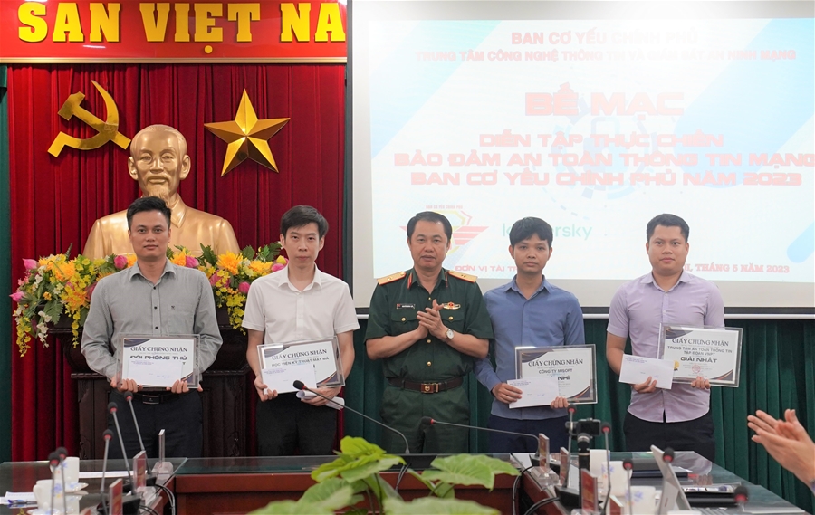 Bế mạc diễn tập thực chiến bảo đảm an toàn thông tin mạng Ban Cơ yếu Chính phủ năm 2023